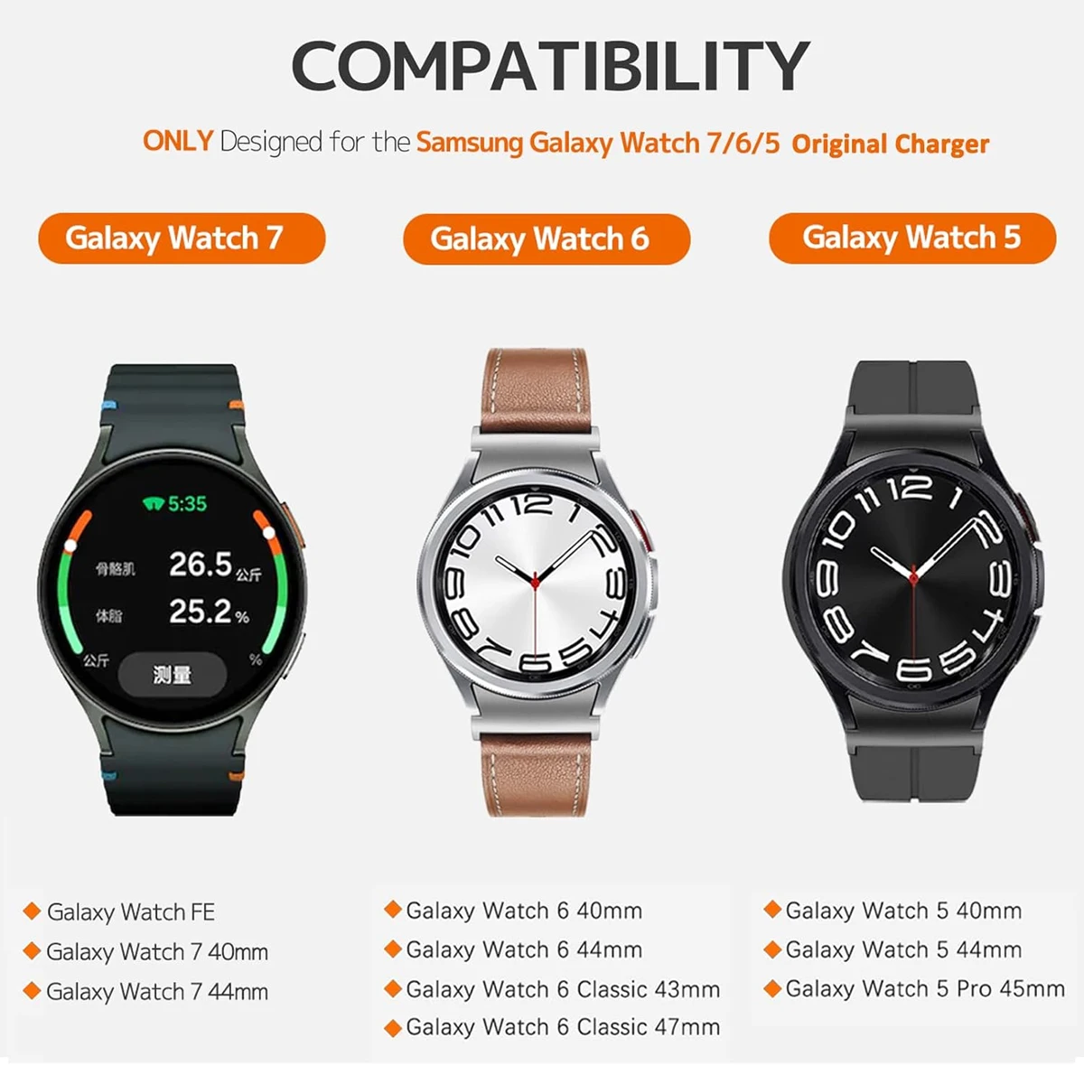Charger Stand galaxy watch 5 6 7 Charging Dock Station Samsung Galaxy Watch 5 PRO Smart Watch Charging Cable Chargers Holder