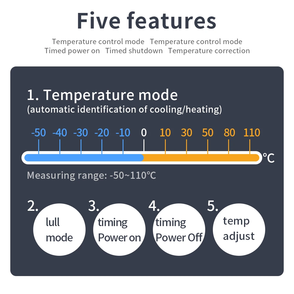 W3103 Digital Temperature Controller AC 110-220V High Power 30A Automatic Thermostat Heat/Cooling/Timing Adjustable Temperature digital temperature controller digital thermostat