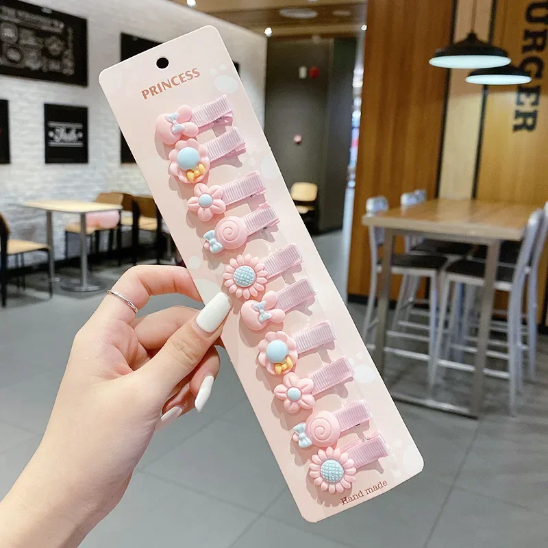 10Pcs Baby Girls Daisy Sunflower Hair Clips Cute Mini  Floral Barrette Fashion  Head Jewelry Hair Accessories