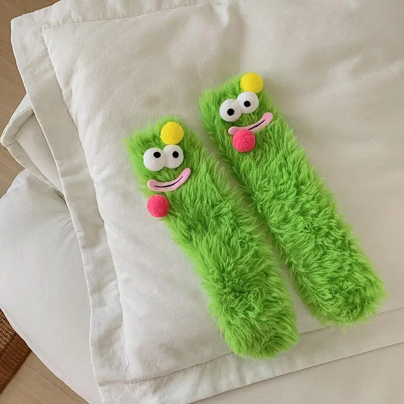 

Cartoon Fluffy Coral Slipper Socks Funny Socks for Women Men Soft Winter Warm for Home Dorm Room Bedroom Floor Socks