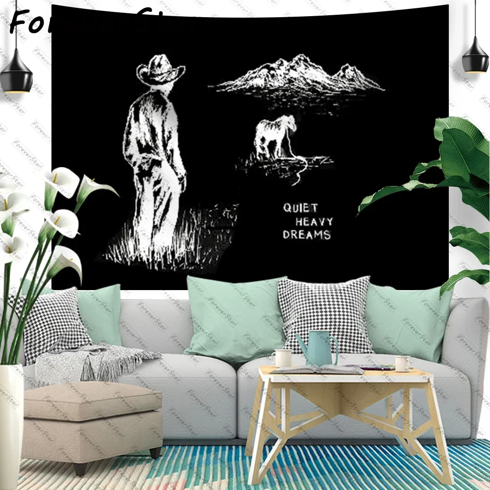 

QUIET HEAVY DREAMS Funny Tapestry Wall Hanging Bedroom Decoration Tapestries Room Decor the Decorative Home Textile Garden