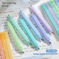 6/12 Colors Highlighters Cute Pastel Pens Bible Pens Soft Tip Aesthetics Markers Kawaii Stationary for Students School Supplies 2