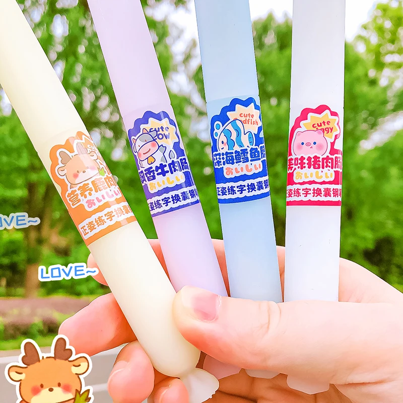 어린이용 귀여운 물건, 교사 선물, 사무용품, 귀여운 문구류, 학용품, 햄 소시지 모양 만년필 잉크 펜