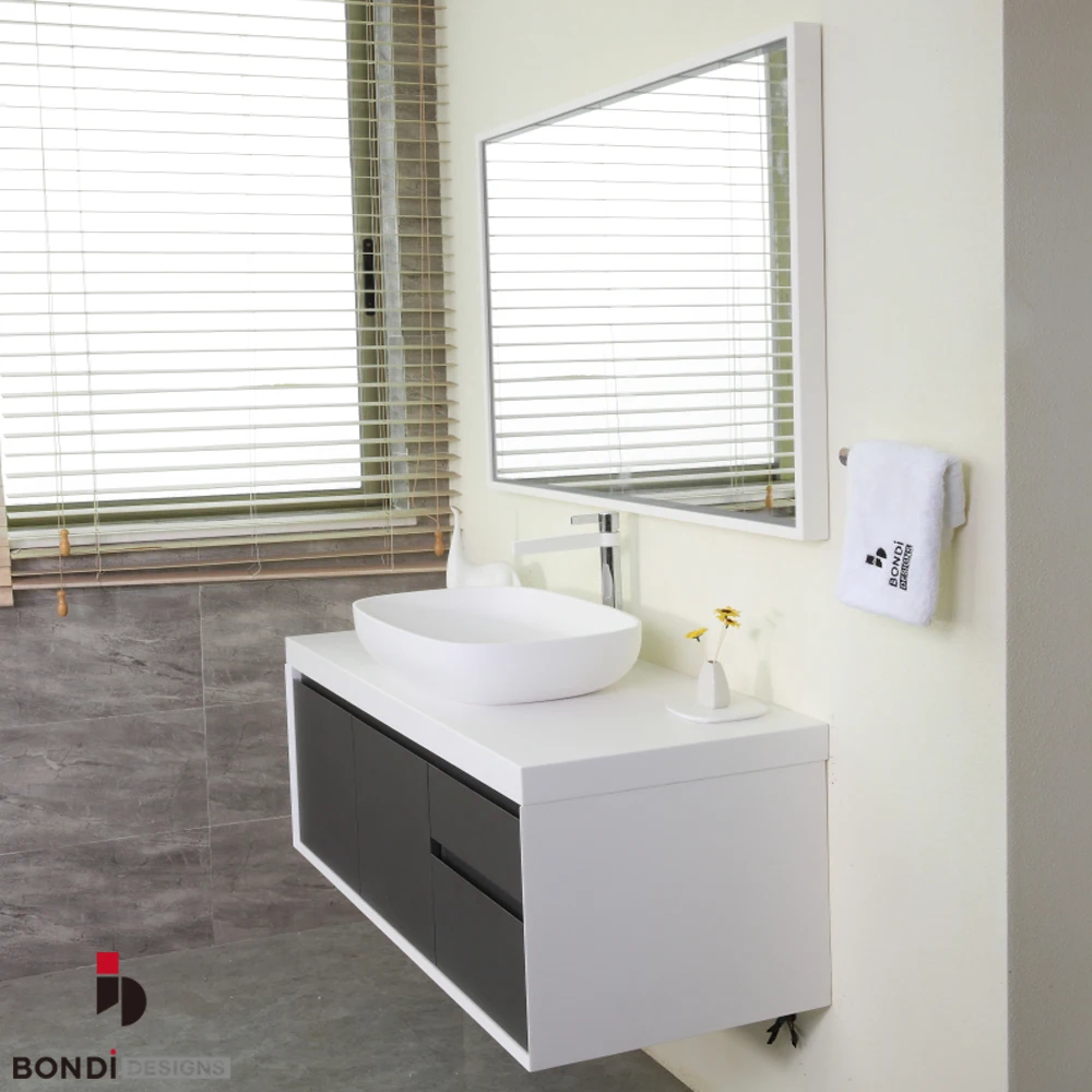 Factory Wall Mounted Solid Wood Bathroom Vanity Fashion Modern Bathroom Cabinet