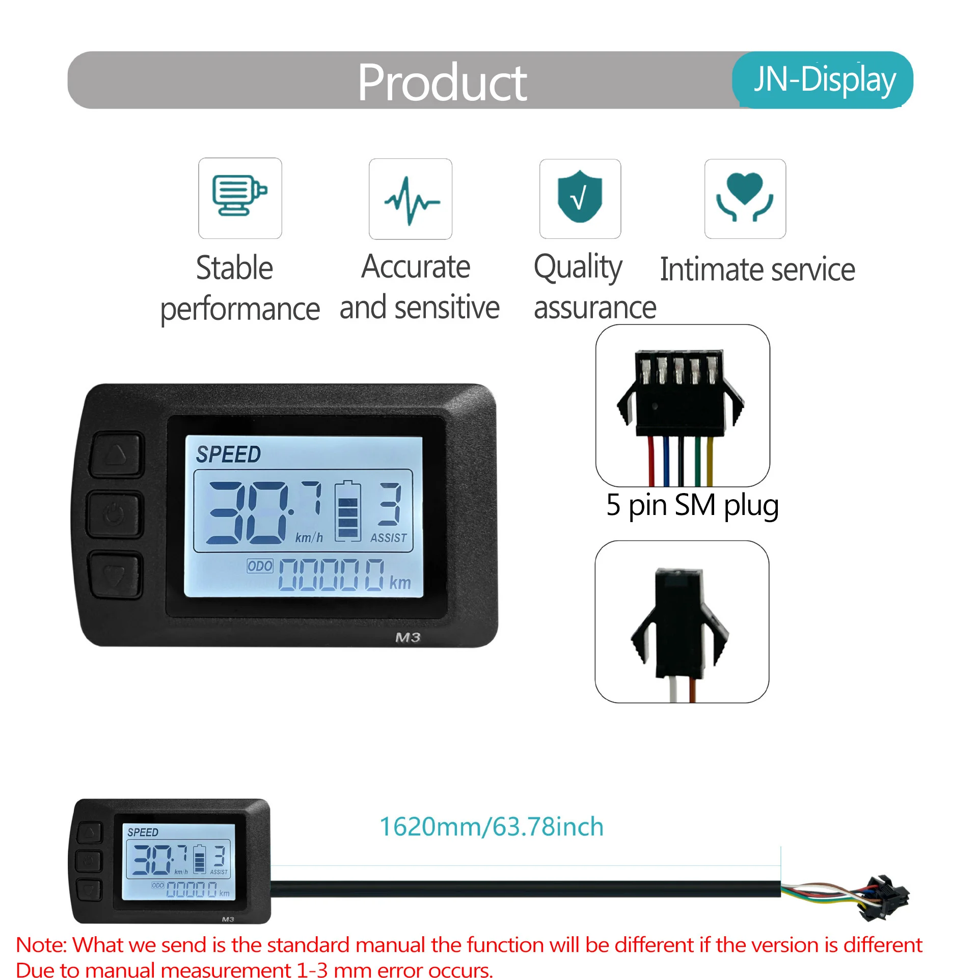 Brushless Electric Bike JN Controller LED-S800 Screen 36V 48V LCD M3 S866 S966 M5 OMT-M3 Control Panel Display For Ebike SM Plug