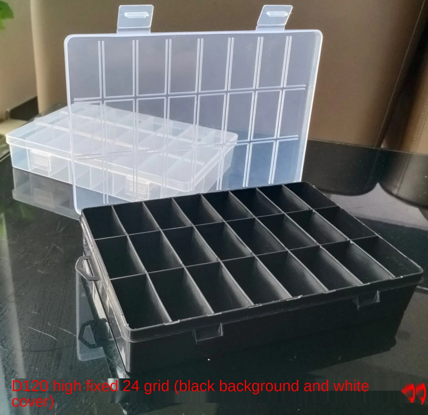Caja de Plástico de 24 compartimentos joyas del Grano Tornillo Casa Organizador Contenedor 
