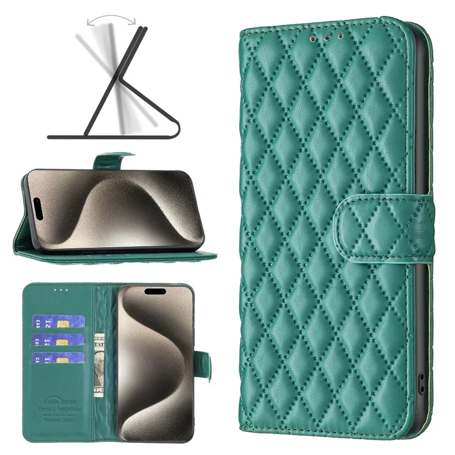 Compact Magnetic Flip Wallet with Card Slot - Leather Case