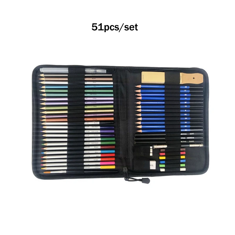 32/40/52/144PCS Color Pencil and Sketch Pencils Set for Drawing Art Tool Kit Watercolor Metallic Oil Pencil Artist Art Supplies