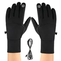 Electric Heated Gloves Plug-in Mittens 1Pair Electric USB Heated Gloves Screen Touch Control for Skiing Cycling Hiking Commuting