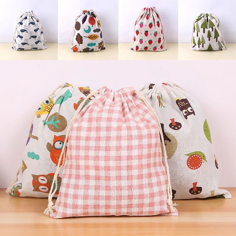 1PC Printed Cotton Drawstring Pocket Storage Bag Sundry Underwear Travel Gift Bags Cloth Shoes Storage Handbag Makeup Case 4 Sb8f0fff1eea7497d92660efe6520819bw