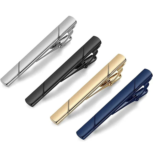Pince à cravate pour vêtements pour hommes, pince à cravate légère de luxe en acier inoxydable, sergé brillant, haut de gamme 1
