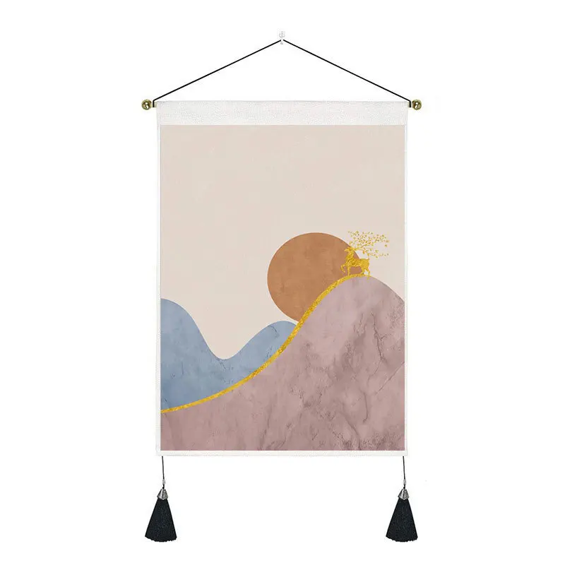 

Deer Mountain Sun Tapestry Wall Hanging Rug Nordic Livingroom Home Decor