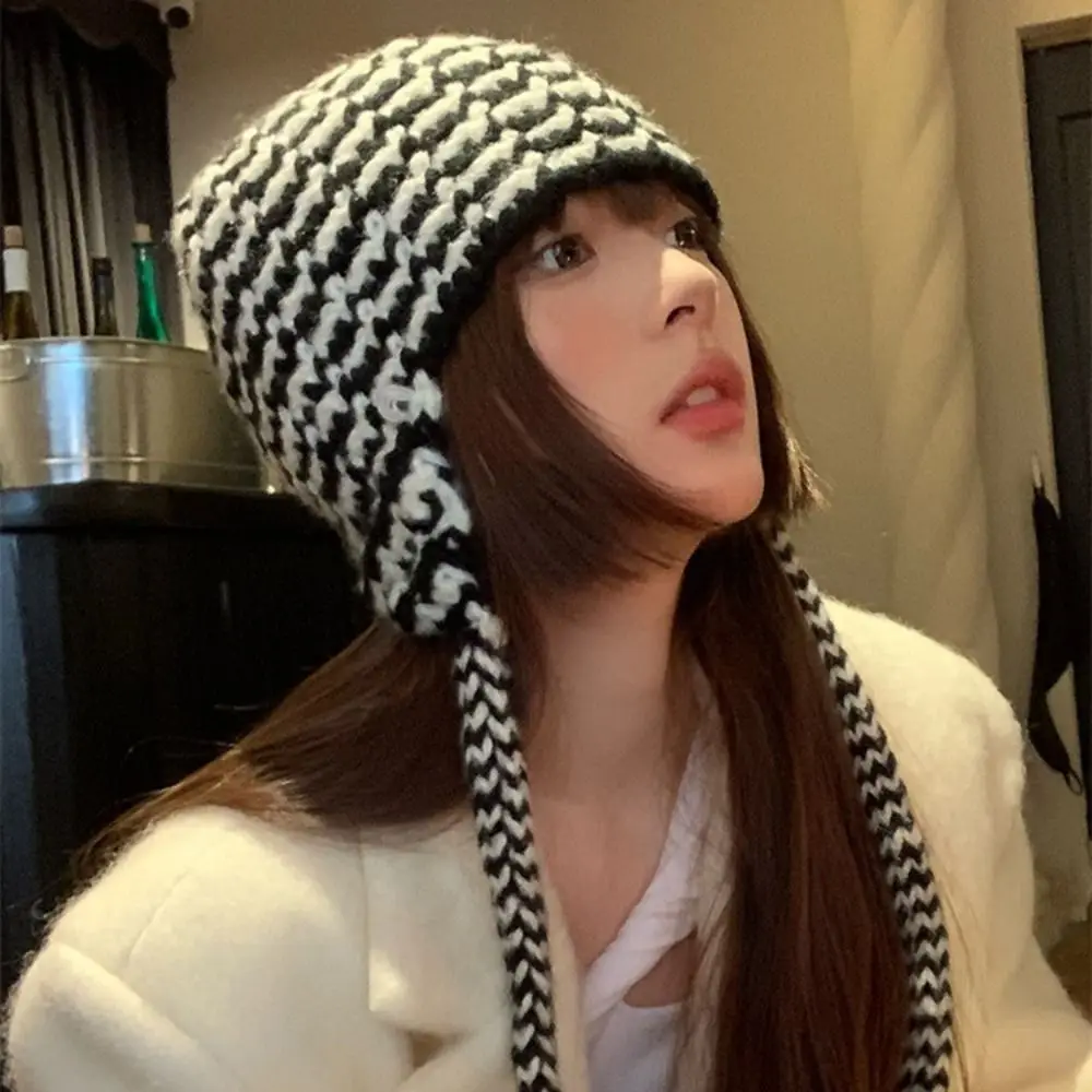 

Y2K Knitted Cap Fashion Winter Japanese Niche Hip-hop Cap Cool Autumn Ear Protection Hat Girl