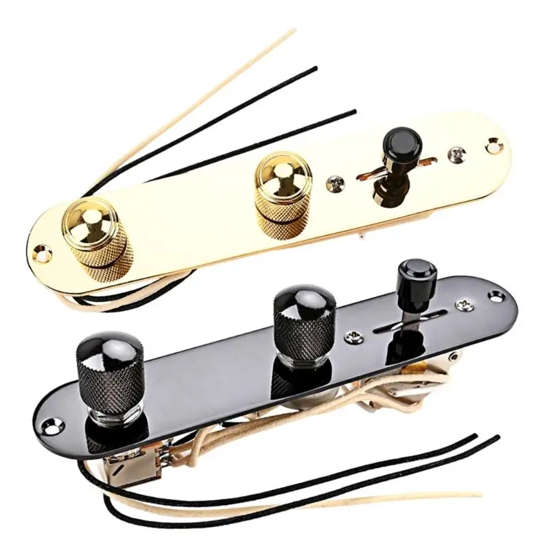 Guitar Control Plate 3 Way Switch Metal Prewired Control Plate Wiring Harness Knobs Standard