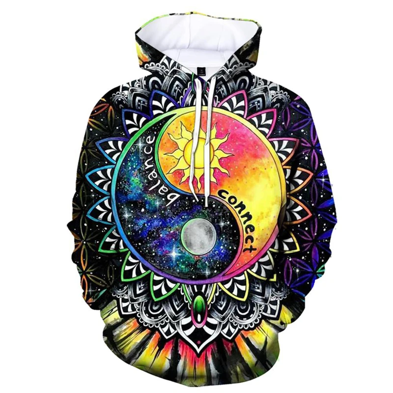 thumbnail image 1 of Sudadera con capucha étnica retro con estampado 3D de Tai Chi y ocho trigramas para hombre y mujer, sudadera informal de manga larga, jerséis de otoño y primavera, 1 of 5