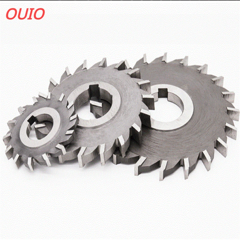 

OUIO Hot 1PCS 50mm 63mm 75mm 80mm 100mm 125mm 130mm 150mm HSS Three Straight Tooth Blade Face Milling Cutter,4mm-20mm thickness