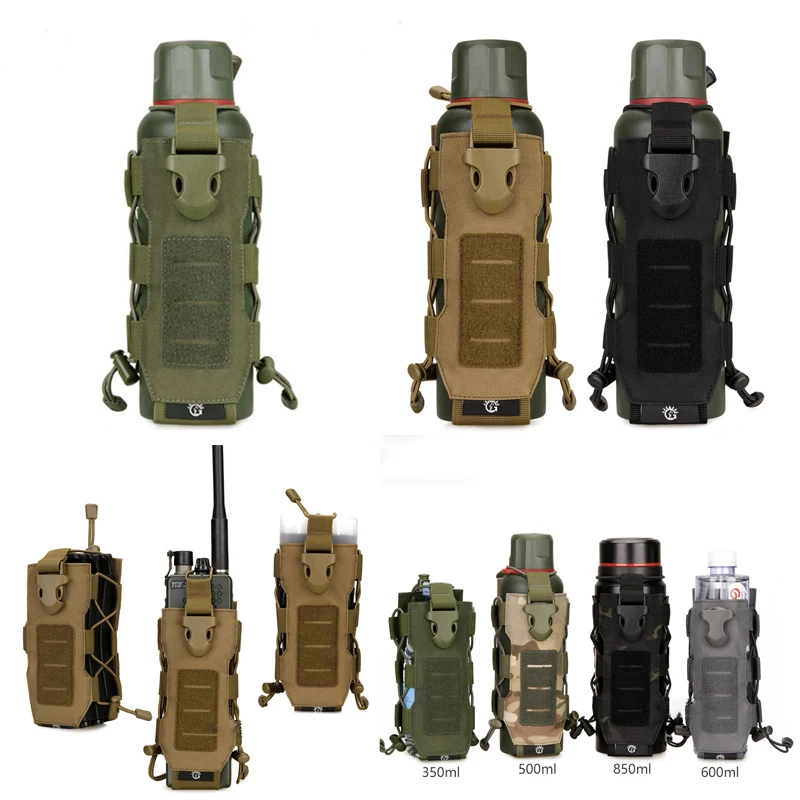 

1Pcs Outdoor Tactical Molle Nylon Water Bottle Pouch Canteen Cover Holster Travel Hiking Kettle Bag Flashlight Hanging Bag