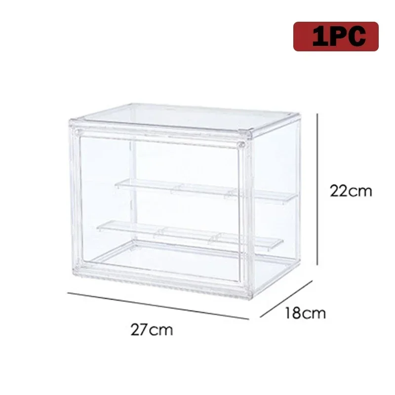 Large-capacity acrylic storage box organizer, dustproof display box, stackable design, home desktop storage and collection box