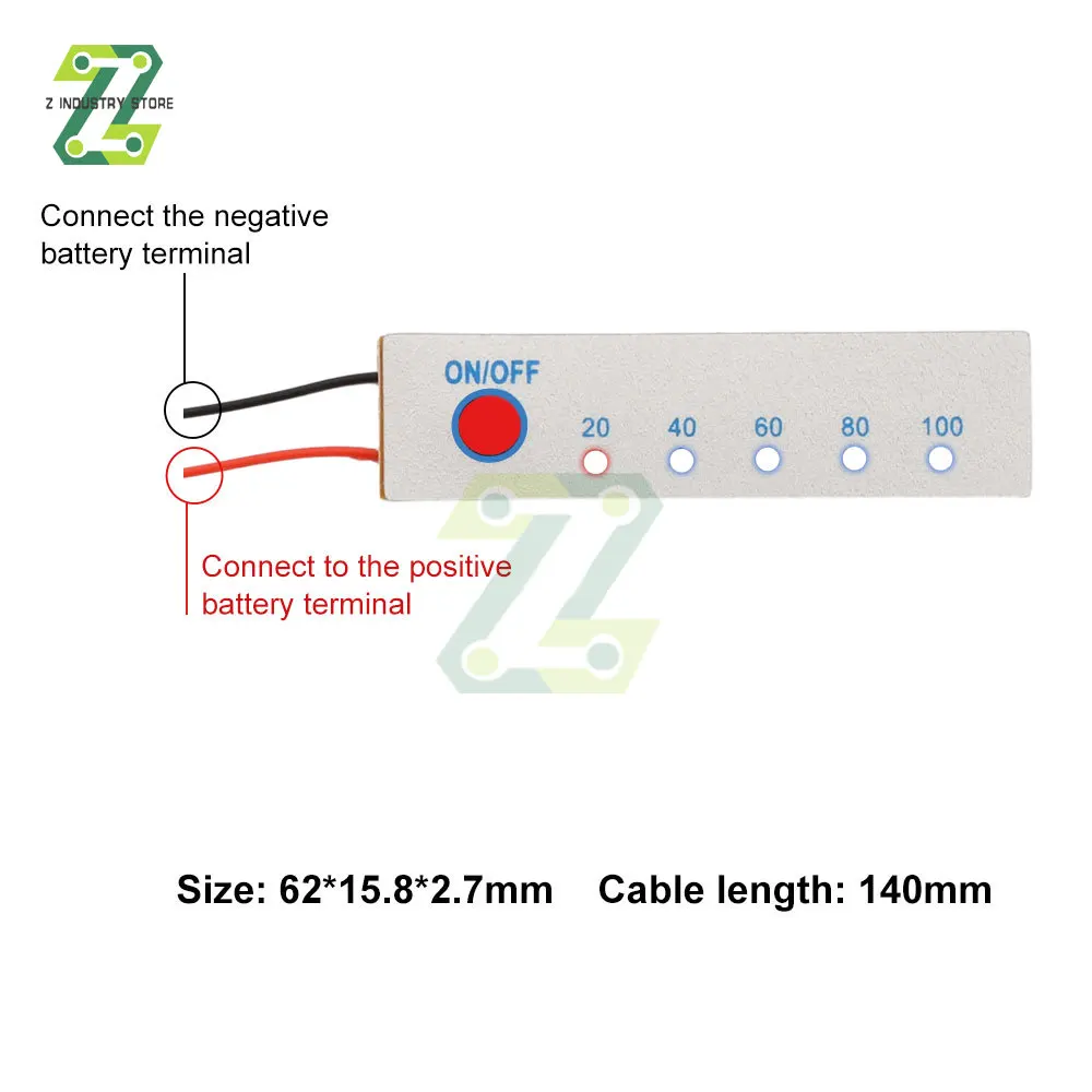 1S 3S 4S 3.7/7.4/12.6/16.8V Lithium Battery Capacity Indicator Battery Power Display Board Tester Li-po Li-ion Pack LED