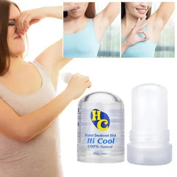 60ML Deodoranti per il corpo naturali Stick Deodorante in cristallo Stick Deodorante in cristallo di allume Bastone per la rimozione delle ascelle Bastone deodorante in allume