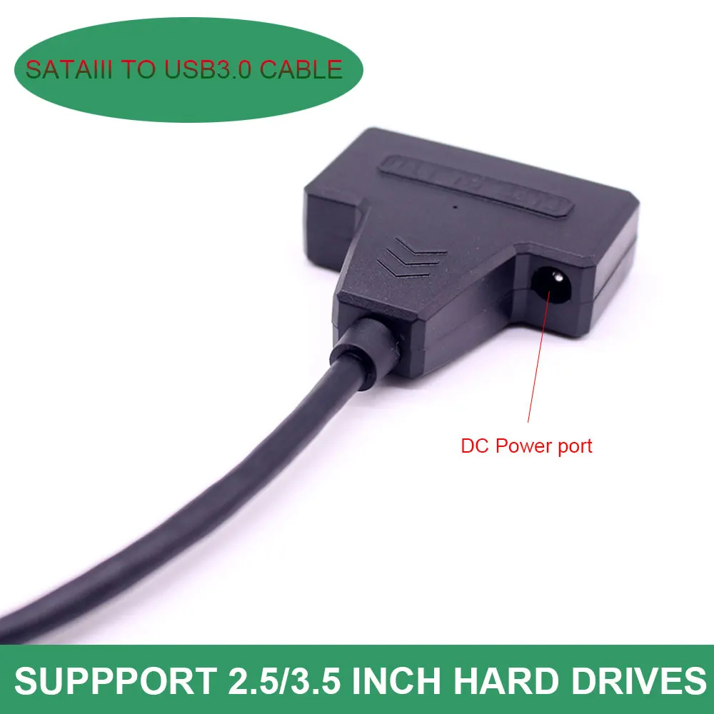 

SATA To Usb SATAIII Cable for 2.5/3.5 Inch Hard Drives Adapter DATA Cables 7+15pin with Power Port Support Windows7/8/10 Laptops