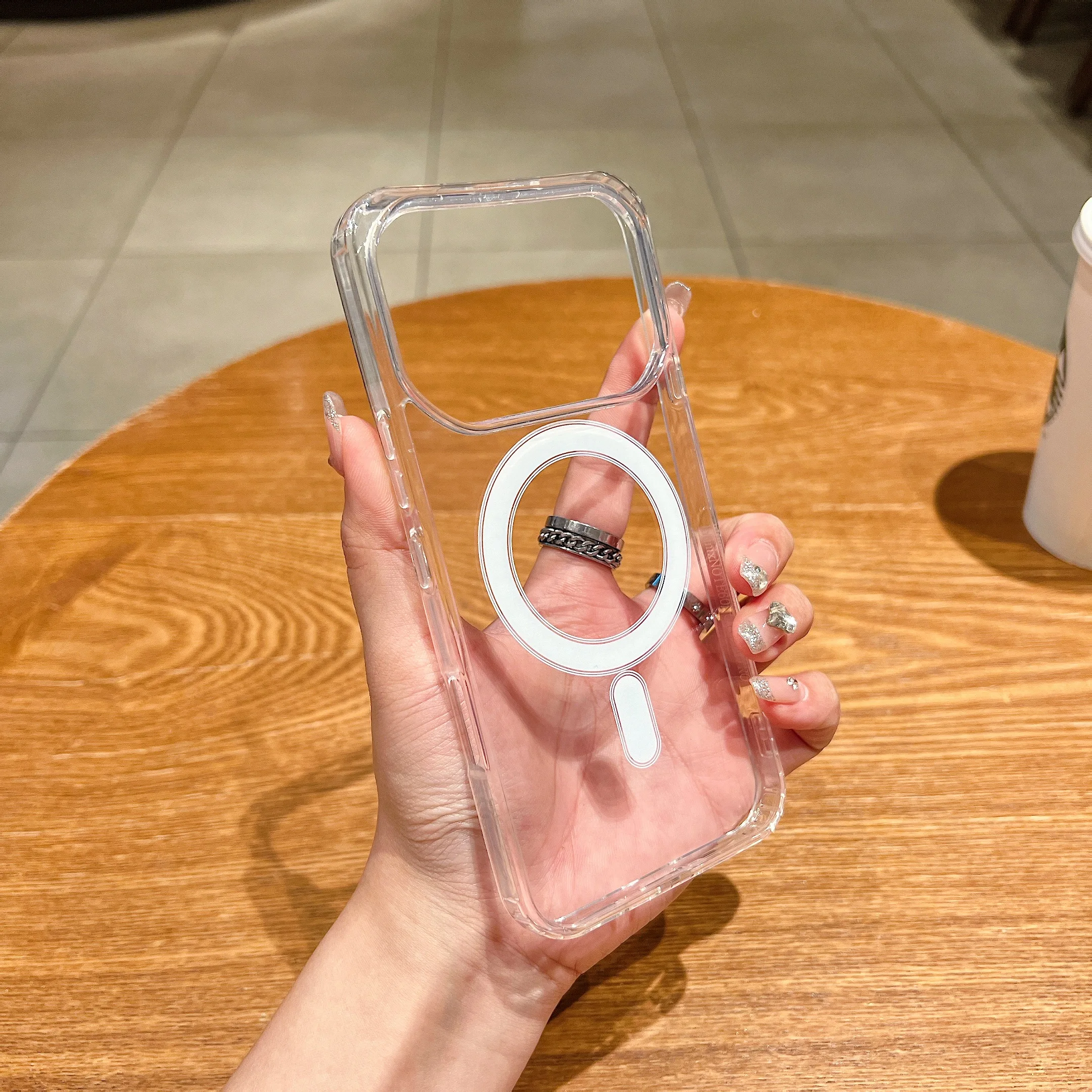 Magnetic Crystal Clear Shockproof Case with Acrylic Back