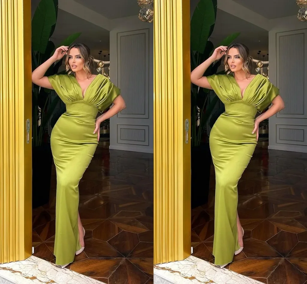 

Elegant Sheath Evening Dresses Long for Women V Neck Sleeveless Floor Length Formal Wear Prom Birthday Party Pageant Dresses