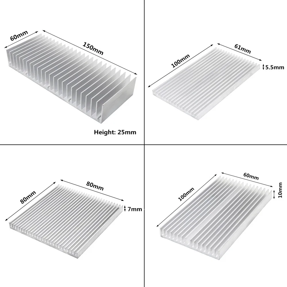 Aluminum Heatsink Radiator Extruded Heat sink LED Electronic CHIP Heat Dissipation Cooling Cooler