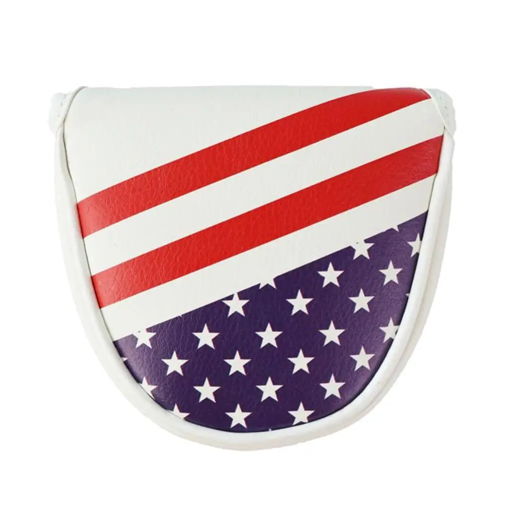 

Golf Putter Cover Magnetic Closure American Flag PU Leather Waterproof Golf Club Rescue Head Cover Golf Putters Headcover