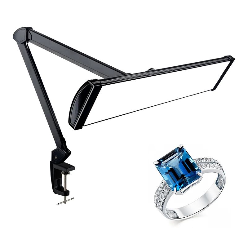 전문 쥬얼리 작업대 램프, 조광 가능 조광 조명, 터치 센서 CCT 6000K LED 클램프 작업등, 45W