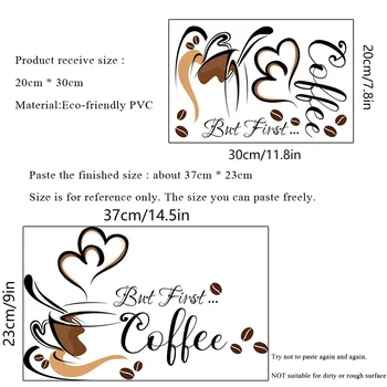 Creative Coffee Cup Pattern Wall Sticker Sadoun.com