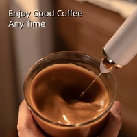 Mousseur à lait sans fil électrique, mixeur portatif de type C, mini cafetière en acier inoxydable, fouet mélangeur pour café, cappuccino, crème 3