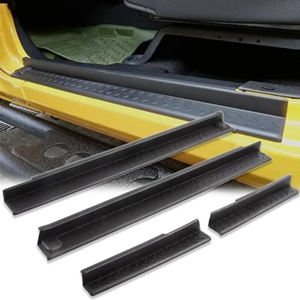 

Car Accessory Door Sill Scuff Plate Guard Door Entry Pad Protector Plastic 2/4 Doors Fits for Jeep Wrangler JK 2007-2017