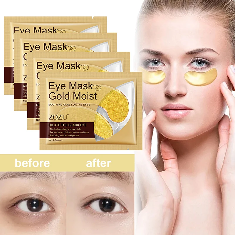 Gold Eye Mask Dark Circles Beauty Patches For Eye Skin Care Tighten Skin Smooth Moisturization Effective Relief Of Eye Fatigue