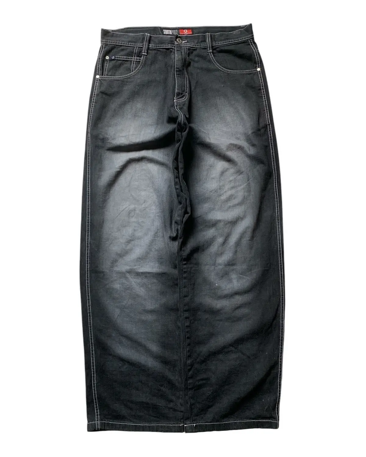 New Retro wash Southpole Jeans Loose Jeans Men's and Women's Y2K Harajuku Gothic Hip Hop Skateboard Pants Streetwear women 2
