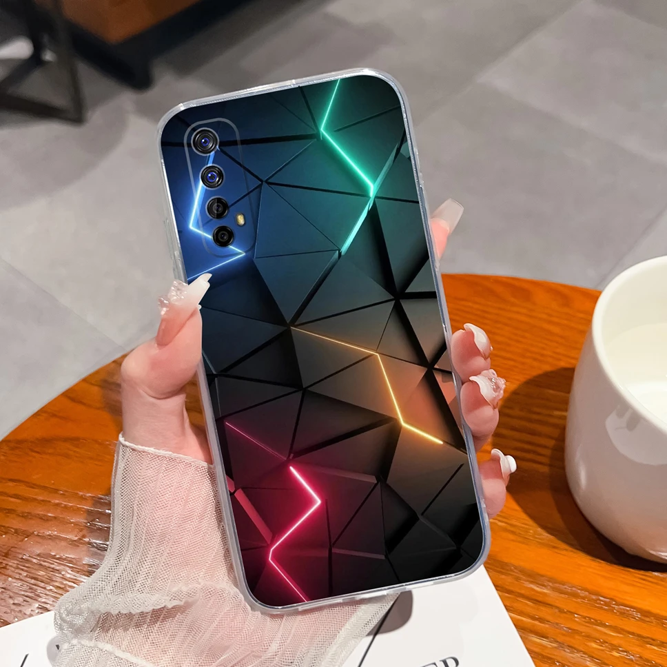 Gradient Flowers Pattern Soft Clear TPU Silicone Phone Case