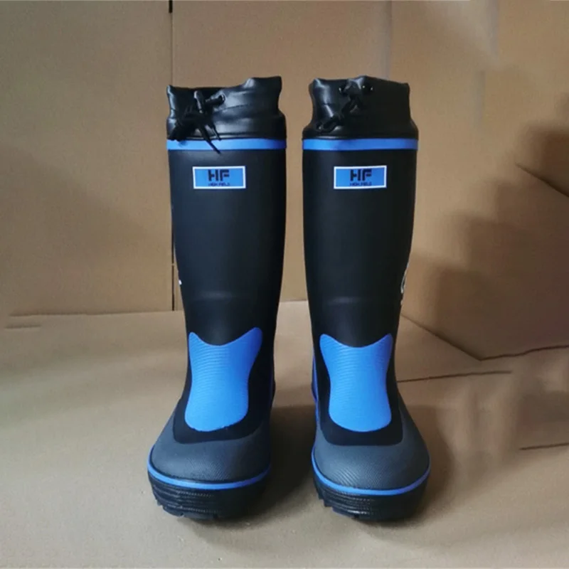 Outdoor Waterproof Fishing Hunting Boots, Wading Rubber Sole High Rain Boots, Anti-slip Reef Rock Fishing Hiking Shoes