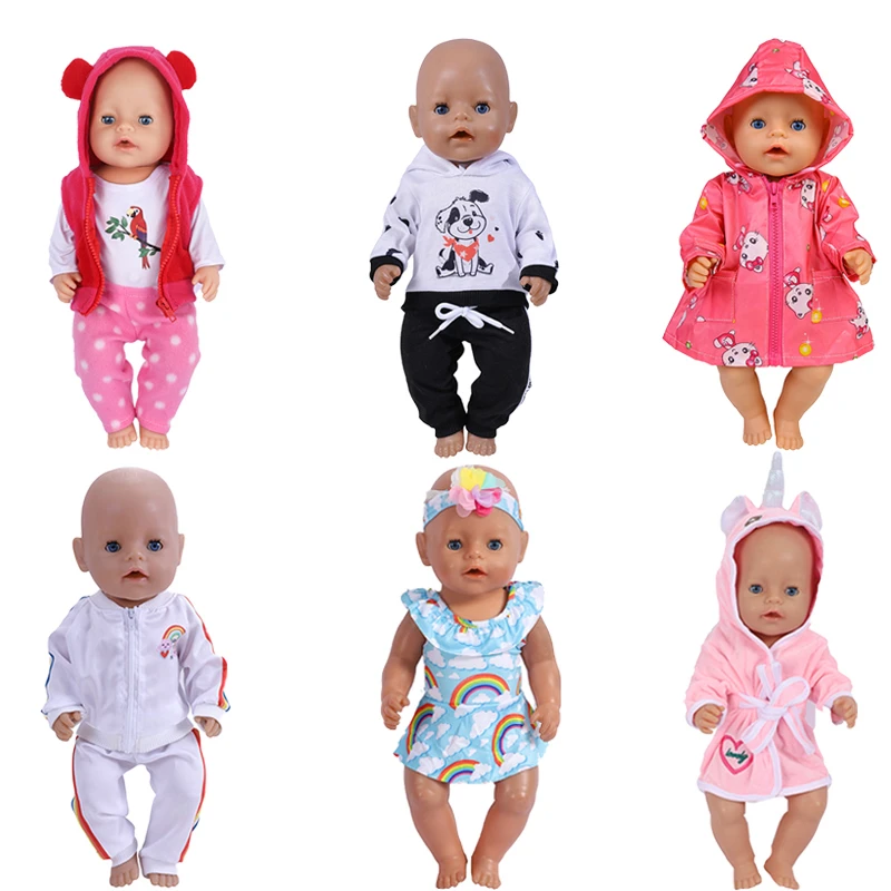 

18 Inch Doll Baby Clothes Suit Cute Frog Unicorn Six Piece Set Fit 43cm American Girl Doll Reborn New Born Dolls DIY Gift`s Toy