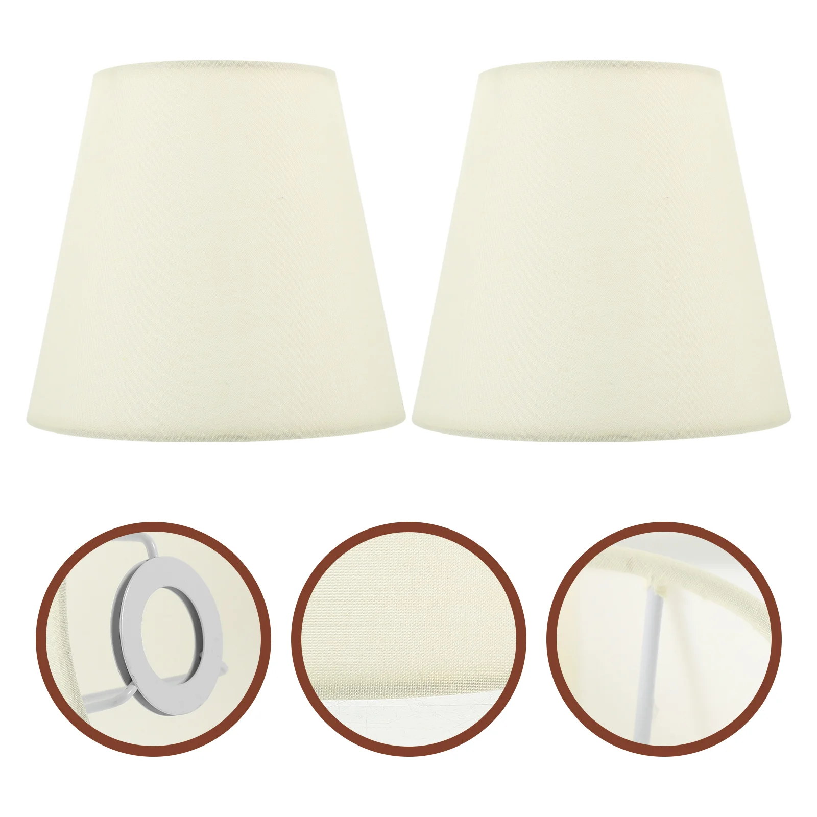 

2 Pcs Chandelier Fabric Lampshade Retro Decor Black Holder Durable Cover