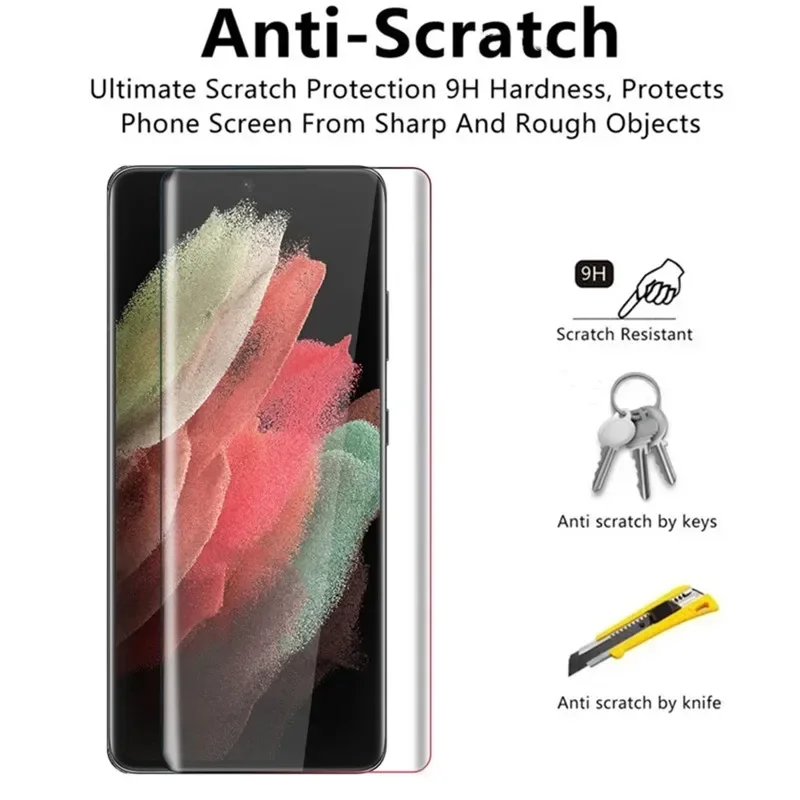 UV Tempered Glass for Samsung Galaxy S21 S22 S20 S23 Ultra S8 S9 S10 Plus FE Screen Protector for Samsung Note 9 10 20 Plus S10E