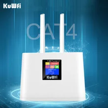 KuWFi 4G lte 라이브러리 한국 외부 안테나 150Mbps 잠금 해제 무선 4G 마이포트 스마트 디스플레이가 있는 휴대용 WiFi 핫스팟