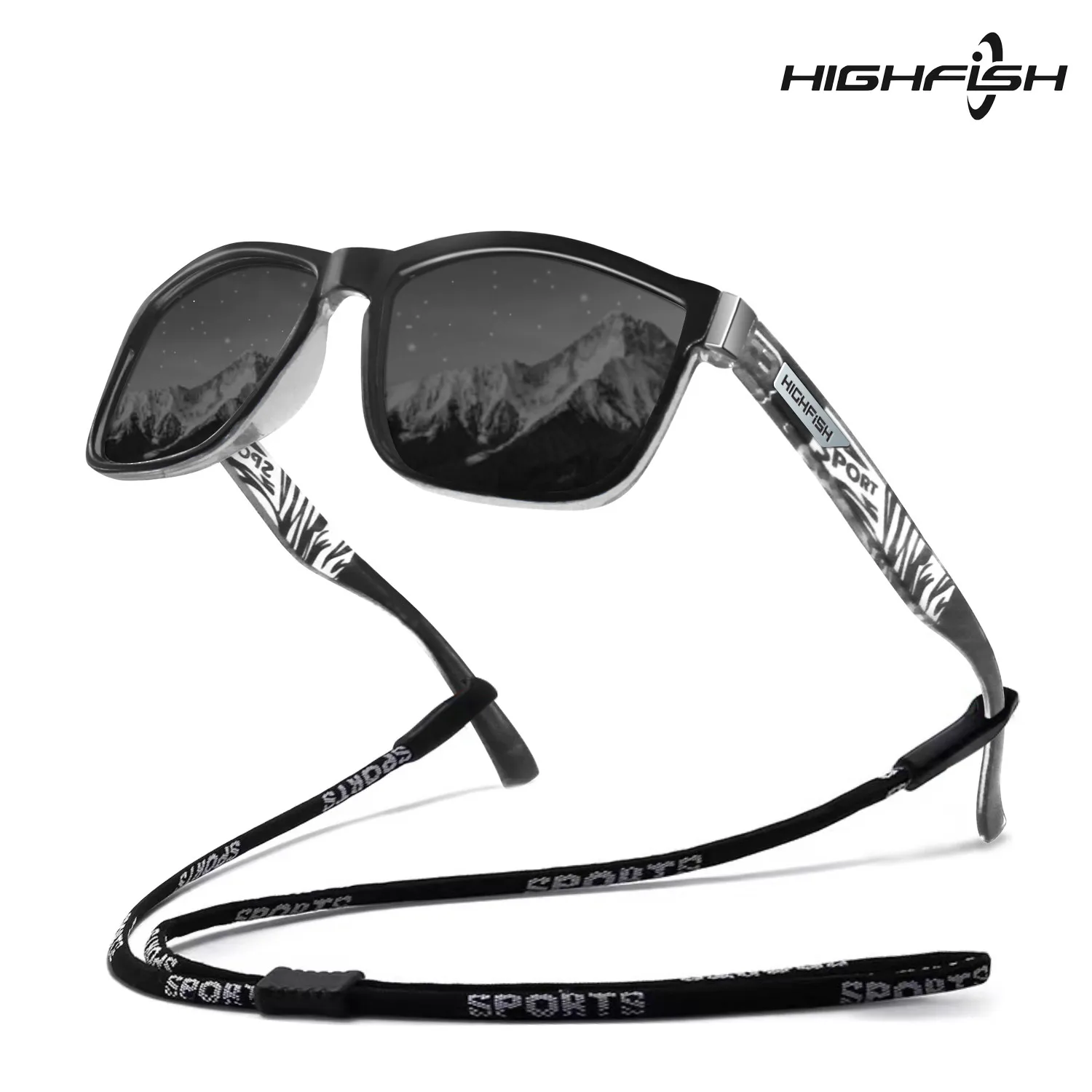 Highfish Polarized Fishing Sunglasses Men's Driving Shades Male Sun Glasses Hiking Fishing Classic Sun Glasses UV400 Eyewear