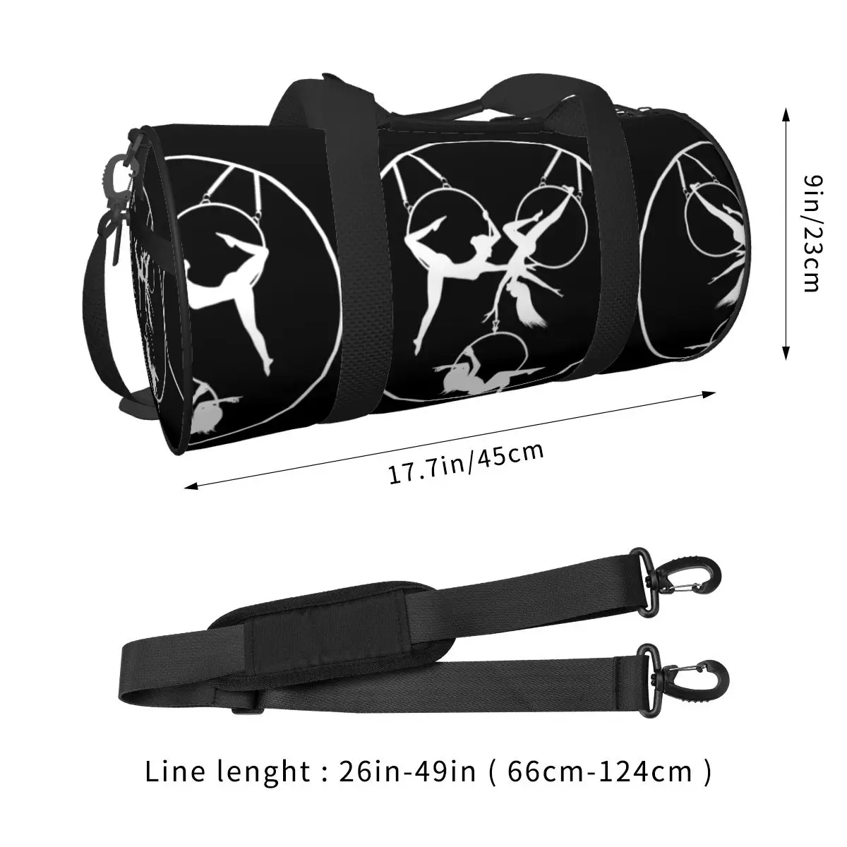 Yoga Lyra Circus Sport Bags Aerial Hoop Lyra Aerialist DesignLarge Gym Bag Oxford Men Women Handbag Swimming Graphic Fitness Bag 2