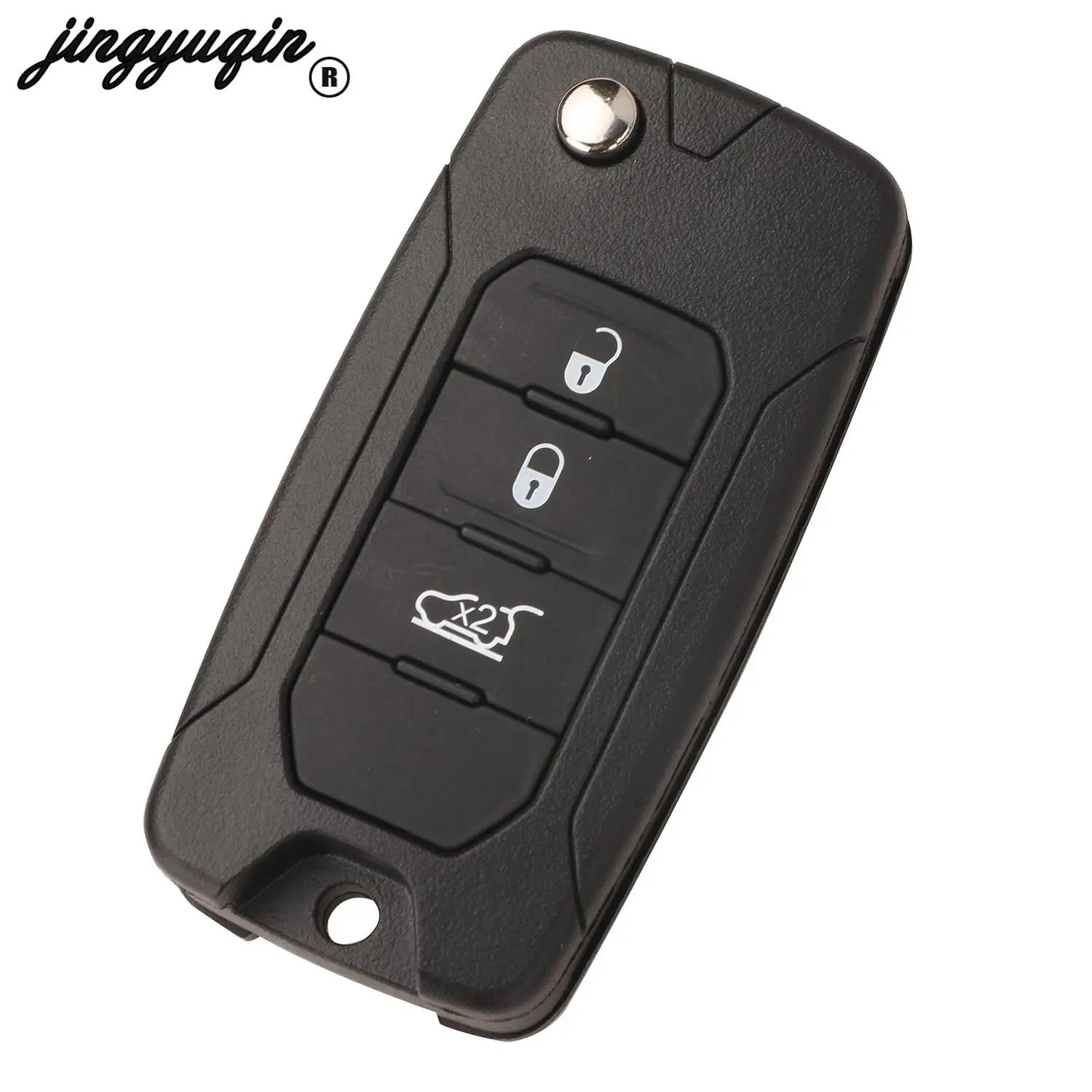 Jingyuqin 2/3/4 ปุ่มสําหรับ Jeep Renegade เข็มทิศ Patriot Liberty 2015 2016 2017 2018 Flip Remote Car Key กรณีเชลล์ SIP22 ใบมีด 2