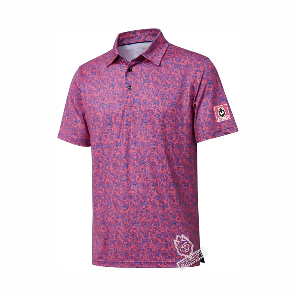 Men Fashion Printed Polo Shirts Summer Short Sleeves Outdoor Golf Shirts Racing Top Casual Performance Casual Quick Dry T-Shirt