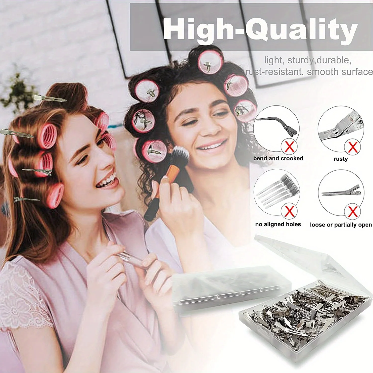 20/100 Stück Positionierung Metall Haarspangen Entenschnabel Haarnadeln für Frauen Styling Werkzeuge Friseur Haarschnitt Klemmen DIY Locken für Salon – Detail 11