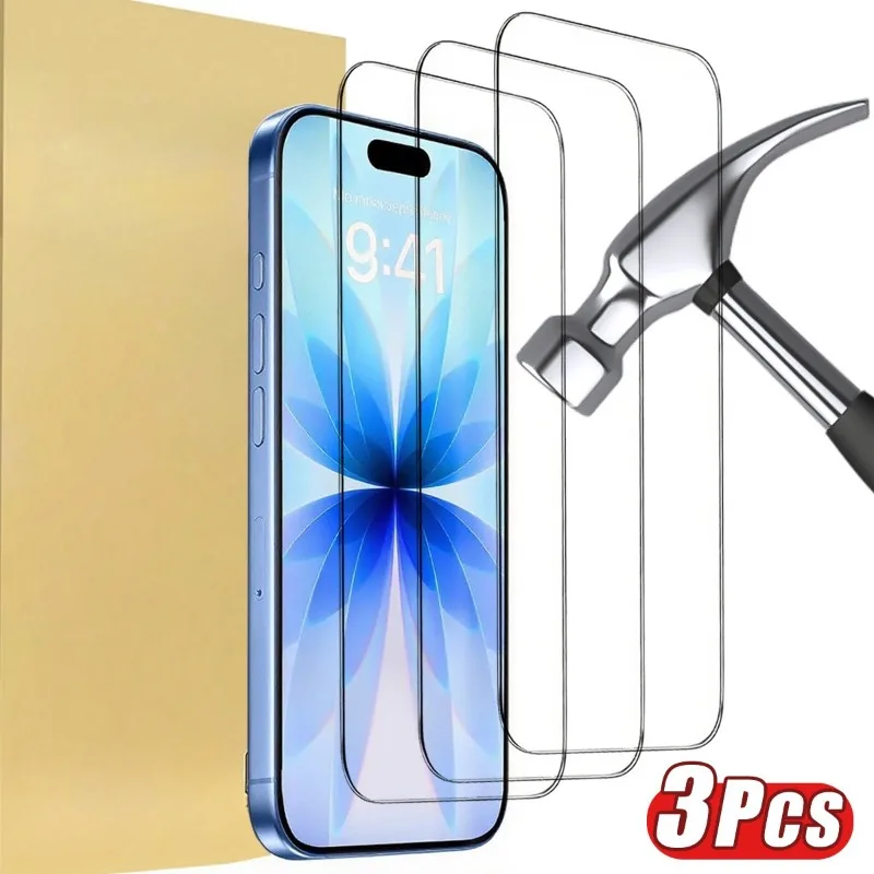 Proteggi schermo ad alta definizione da 3 pezzi adatti per 17 16 Pro 15 14 Plus 13 12 11 Pro Mini vetro temperato per IPhone XR XS Max