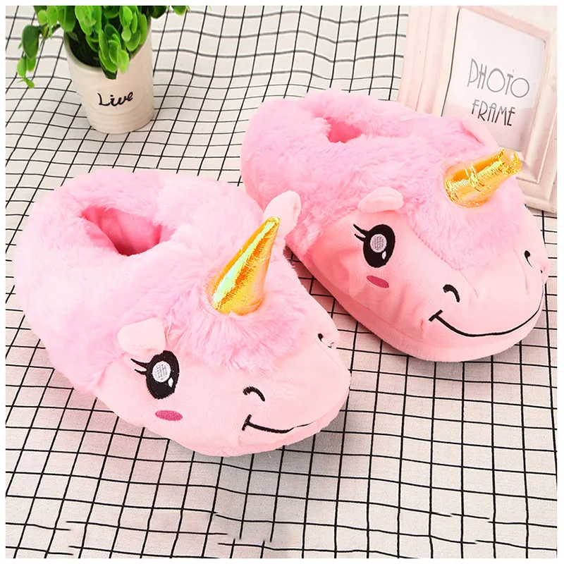 Unicorn Slippers House Shoes Women Cute Funny Slippers Girls Winter Shoes Classic Ladies Chanclas Mujer