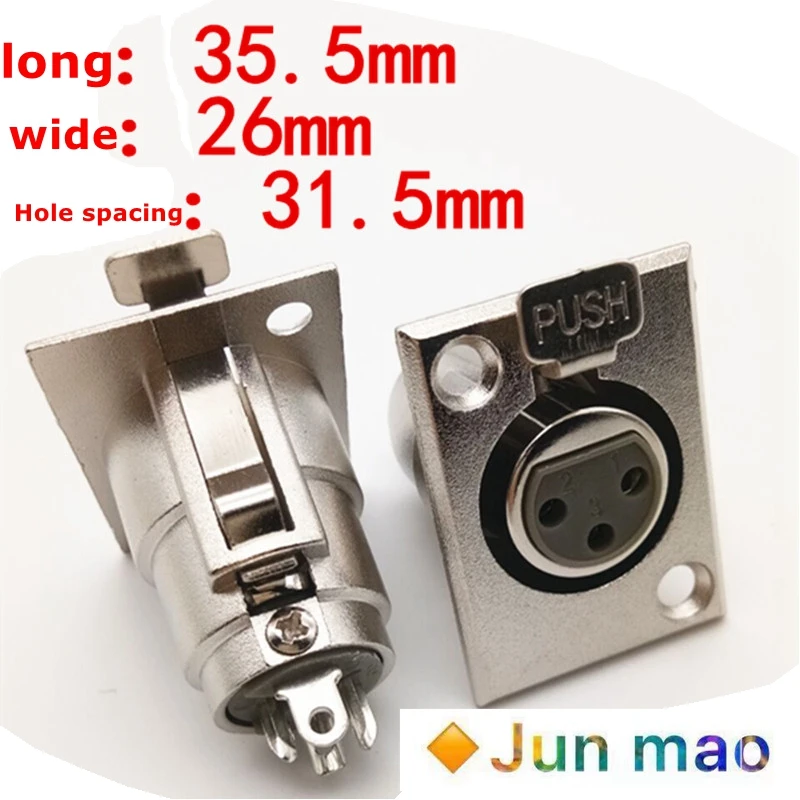 

1pcs Three core XLR base three core XLR base audio socket panel XLR module metal XLR base