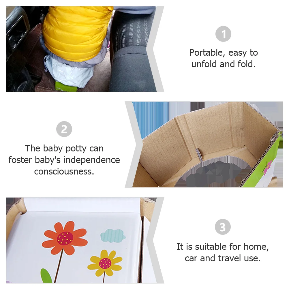 Portable Baby Paper Travel Toilet Folding Toilet for Baby Convenient and Compact Foldable Potty Seat for Car Travel 6